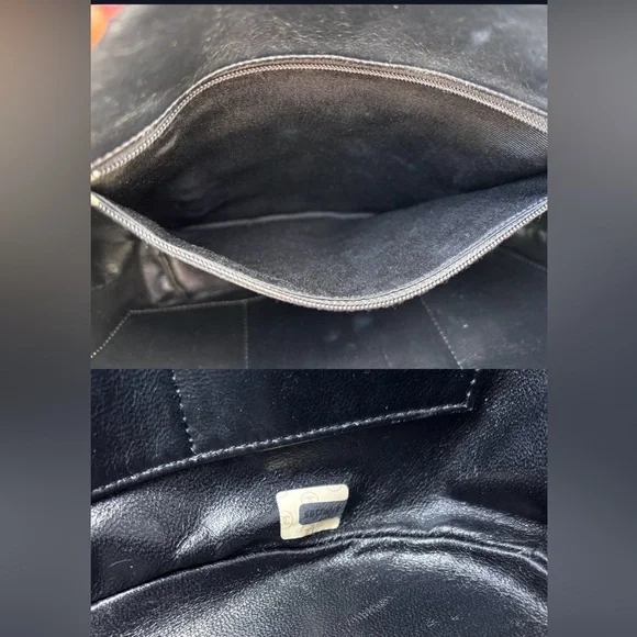 Authentic CHANEL RARE black lambskin quilted double pocket CC chain bucket bag - Picture 13 of 14